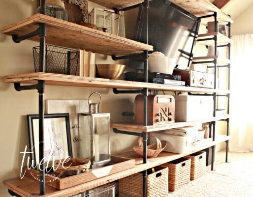 DIY Industrial Pipe Shelves - Twelve On Main