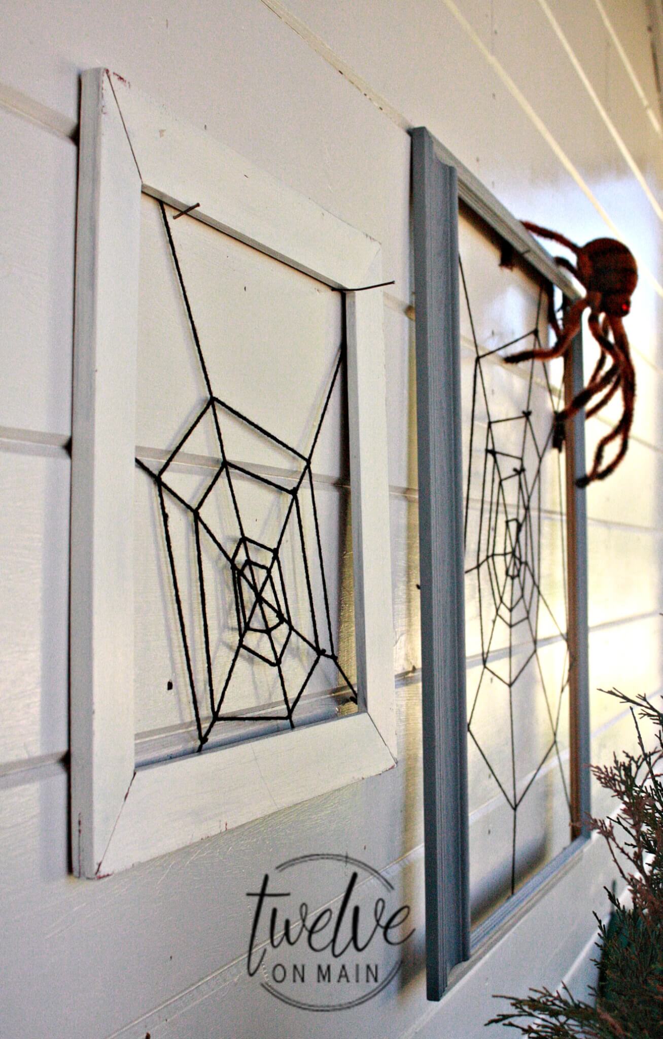 DIY Framed Spiderweb
