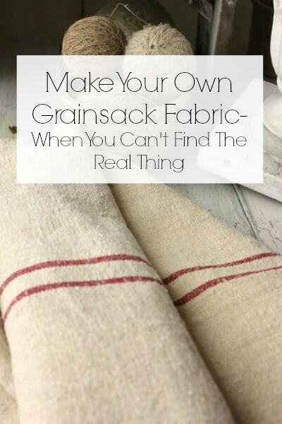 Grain Sack Fabric Black stripes Antique Grain sack fabric hand made 