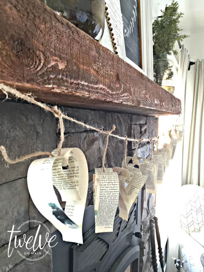 Make Heart Garland From Old Books