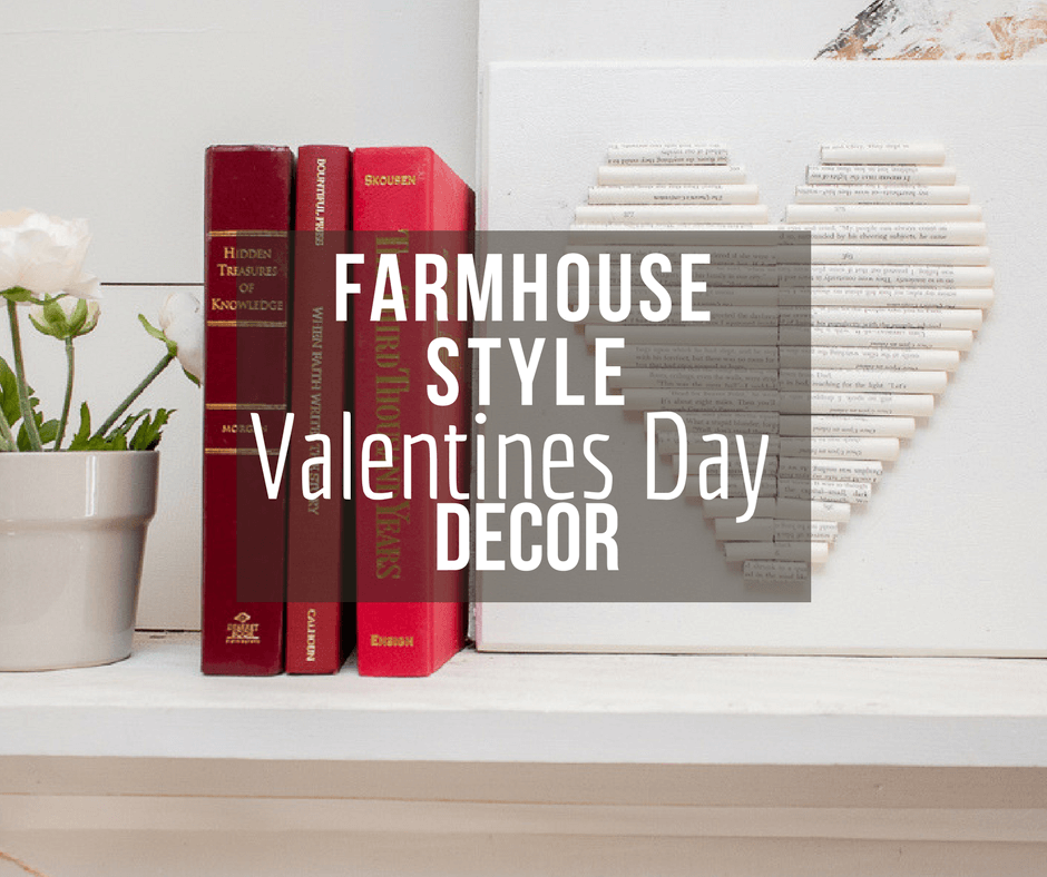 Rolled Book Page Heart Art- Farmhouse Valentines Day Decor