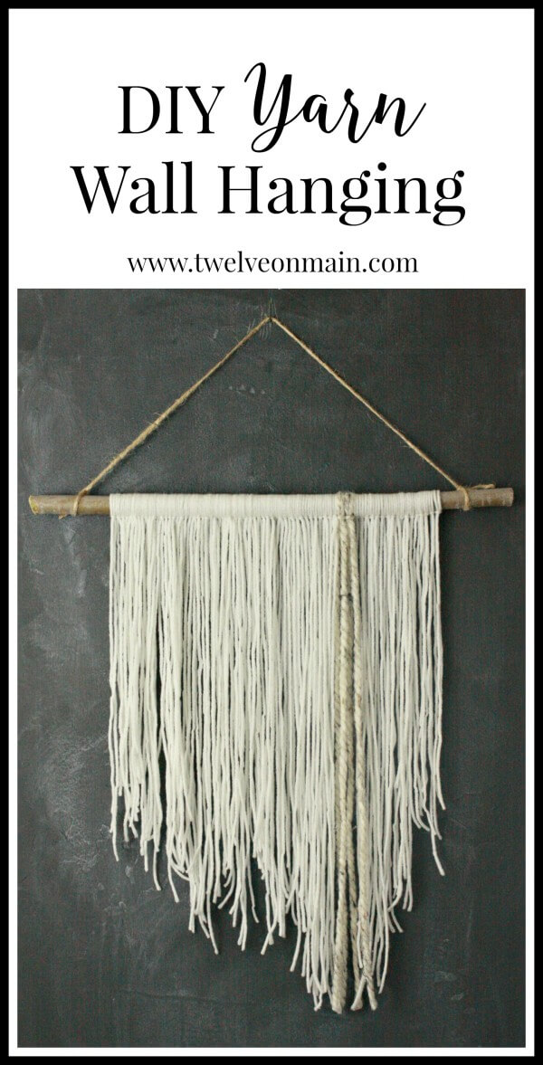 DIY yarn wall hanging. This is so easy to make, you might want to involve your kids....or not:) | Twelveonmain.com