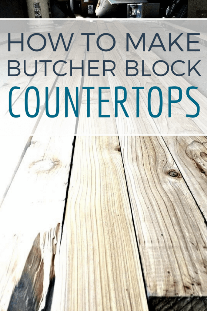 How to make butcher block countertops out of reclaimed wood! Check out this tutorial! #TwelveOnMain #diy #diyproject #countertop