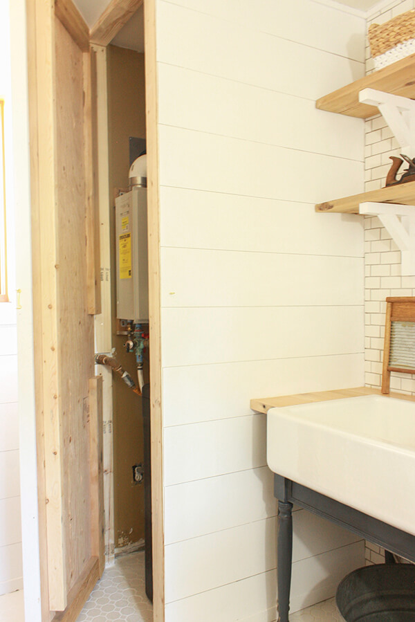 This farmhouse laundry room makeover is amazing! Go check out this One Room Challenge room reveal.