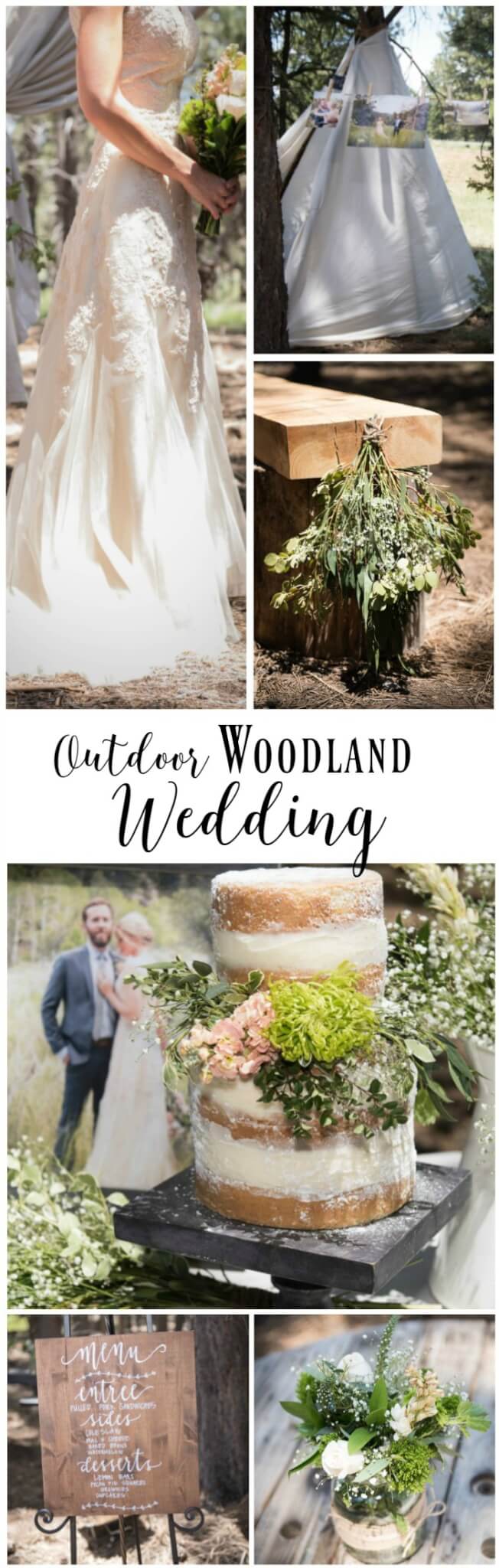 This outdoor woodland themed wedding is incredible. So many amazing touches and the attention to detail is spot on. Perfect colors, Perfect style.