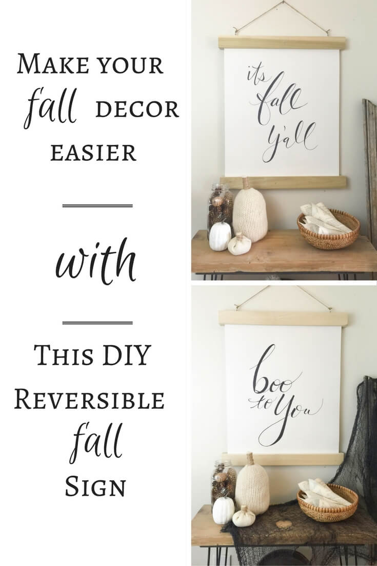 Make your fall decor easier with this DIY reversible fall wall hanging