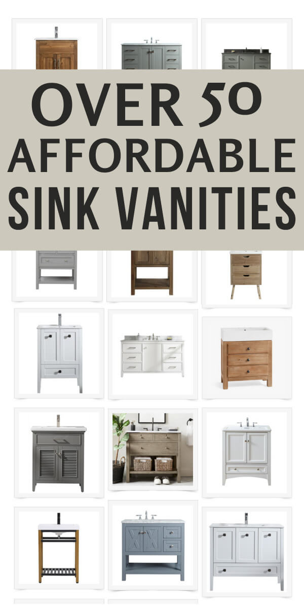 Over 45 stylish single sink vanity options for your bathroom. They are functional, affordable, and stylish!