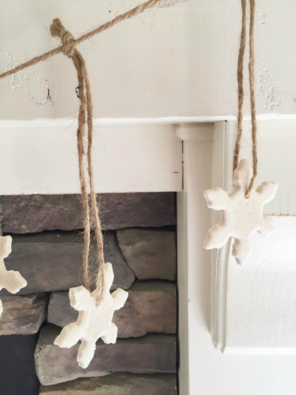 These salt dough ornaments turned into the cutest garland for my fireplace!  You have to see how easy this is to make.