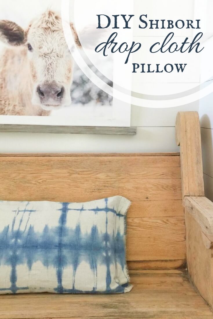Have you ever tried Shibori Indigo Dyeing? Check out this DIY shibori drop cloth pillow! The possibilities are endless! Try it out!