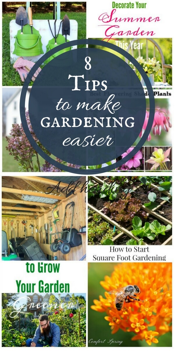 Do you love to garden? Want some helpful tips? I have 8 tips to make gardening easier this year! Check them out and enjoy your gardening!