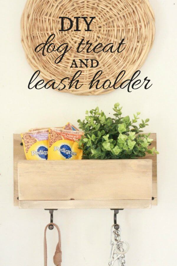 If you are a dog lover, you will love this DIY dog leash and treat holder! It is so easy to make and is functional and stylish!