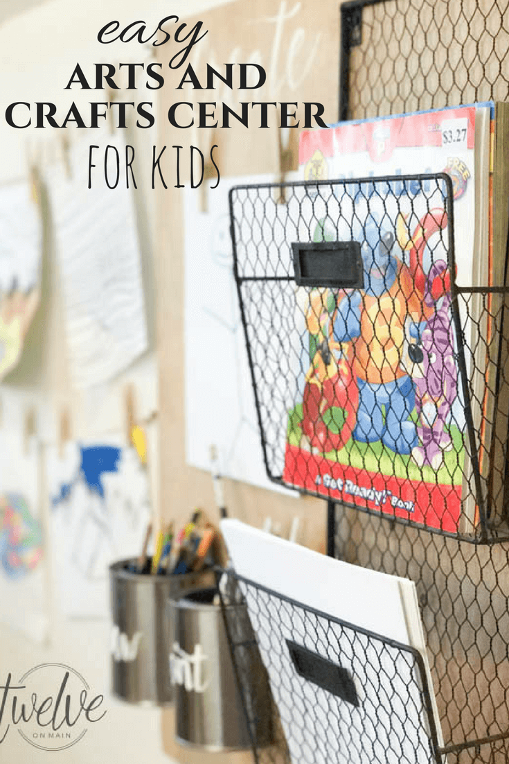 This is the perfect project! This easy arts and crafts center for kids only took 10 minutes to put together!
