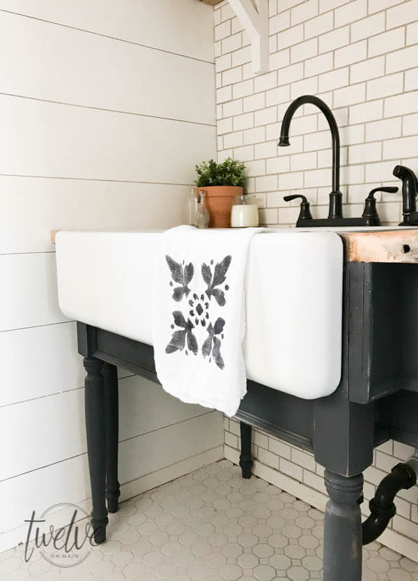 One of my most successful room remodels! Check out how my farmhouse laundry room is doing one year later!! An in depth discussion of what works and what doesn't.