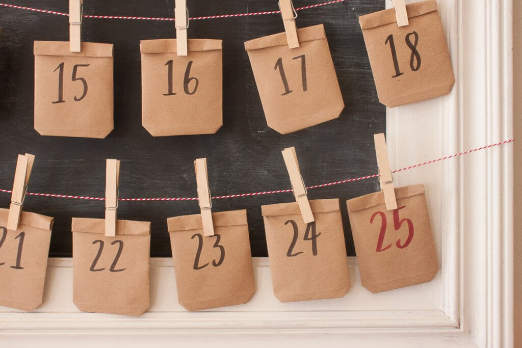 Super easy chalkboard advent calendar! What a fun activity for your kids to do during the holidays.