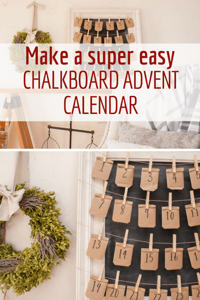 Need easy advent calendar ideas for kids?  Try this super easy chalkboard advent calendar!