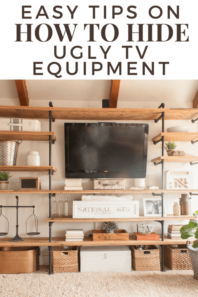 Looking for easy tips on hoe to hide ugly electronics in your home? What about that TV equipment or video game consoles? Check out these tips and you will be so glad you did! #TwelveOnMain #homedecor #DIY projects