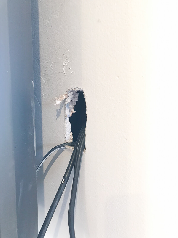 How to hide cords to a TV when installing a TV frame