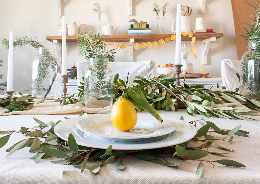Scandinavian inspired Christmas tablescaoe full of hygge and texture