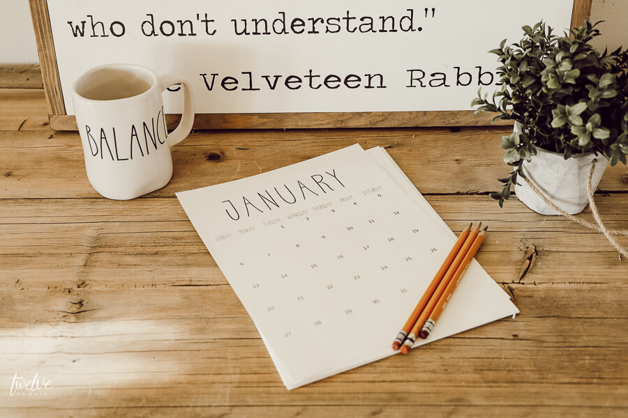 Rae Dunn inspired 2019 printable calendars. Get yours now!