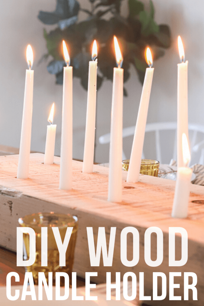 This DIY wood candle holder is so easy to make! The rustic candle holder makes such a statement and is the perfect focal point. Tutorial here.