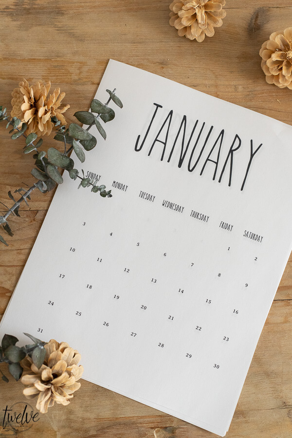 Rae Dunn inspired 2022 printable calendar for FREE! Click here to get access to tons of free printables including this 2022 printable calendar and many more!