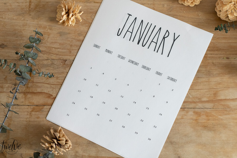 FREE Rae Dunn Inspired 2021 Printable Calendar - Twelve On ...