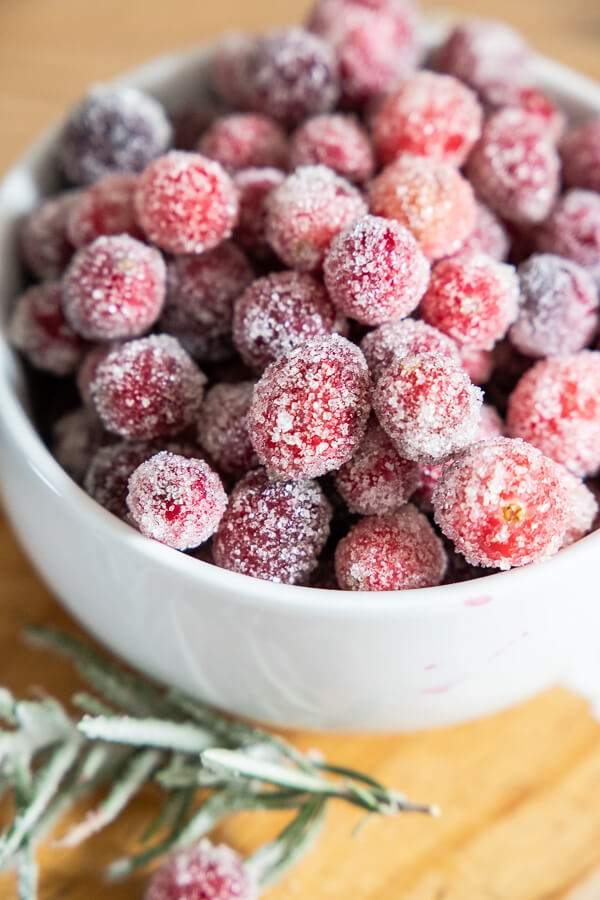 How to make sugared cranberries for all your festive holiday needs! Use your sugared cranberries for desserts, charcuterie boards, and so much more!