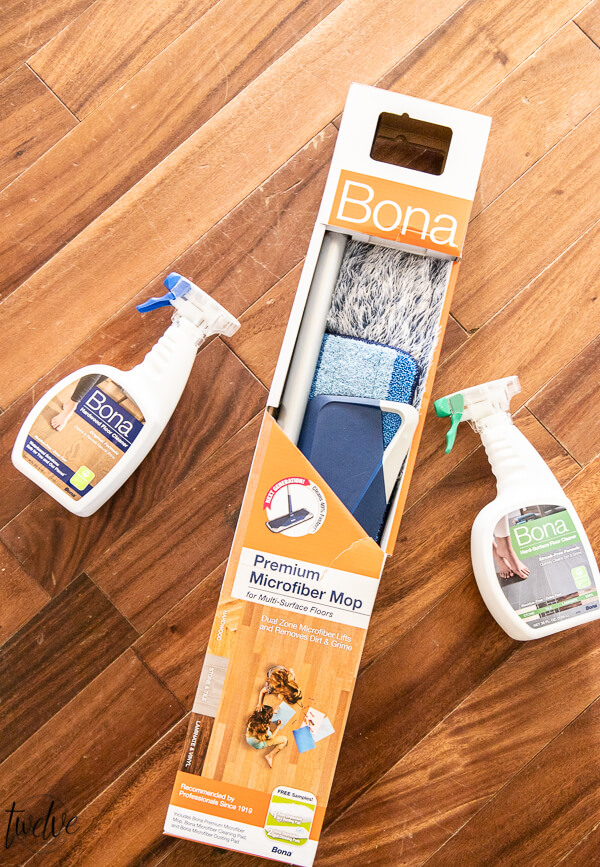 How to clean hard wood floors effortlessly. I love my Bona hard floor cleaner! It has made my cleaning routine so much easier! Try out their great floor cleaner for wood!