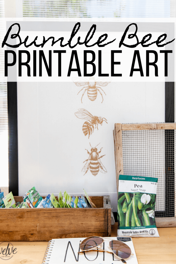 Get this adorable bumble bee printable art for FREE! This is the perfect artwork to add to your home for the summer!