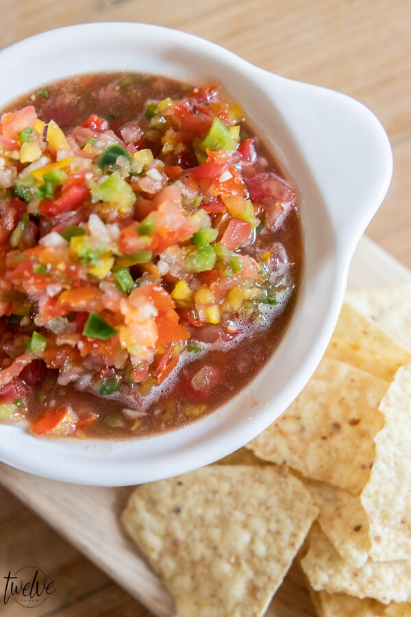 Make this tasty fresh salsa today!  It makes the best nachos, is great on eggs, breakfast burritos, tacos, and so much more!