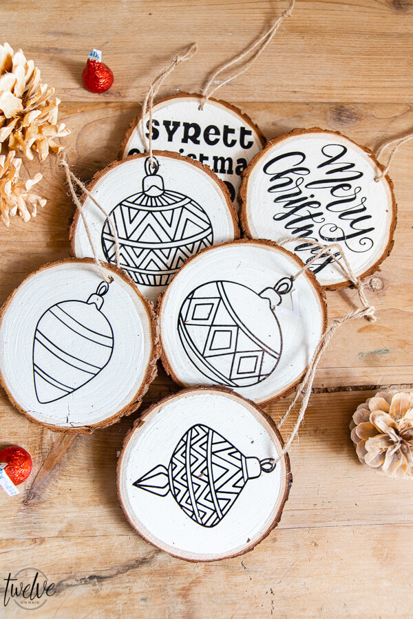 Want personalized Holiday gift ideas? How about some cute personalized Christmas ornaments that you can make with a Cricut machine. I made these cute Christmas ornaments using wood rounds, and created the designs that were cut on my Cricut Maker.