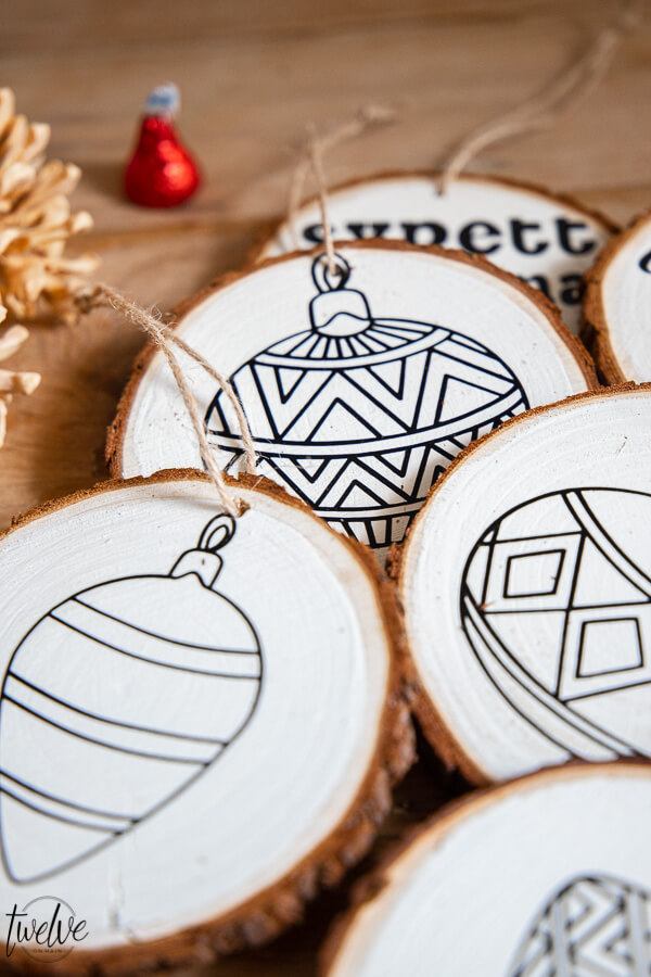 Want personalized Holiday gift ideas? How about some cute personalized Christmas ornaments that you can make with a Cricut machine. I made these cute Christmas ornaments using wood rounds, and created the designs that were cut on my Cricut Maker.
