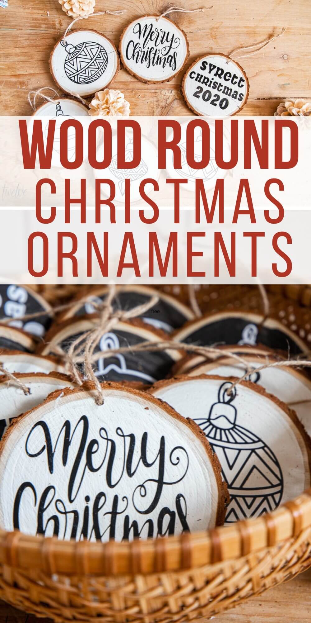 Want personalized Holiday gift ideas? How about some cute personalized Christmas ornaments that you can make with a Cricut machine. I made these cute Christmas ornaments using wood rounds, and created the designs that were cut on my Cricut Maker.