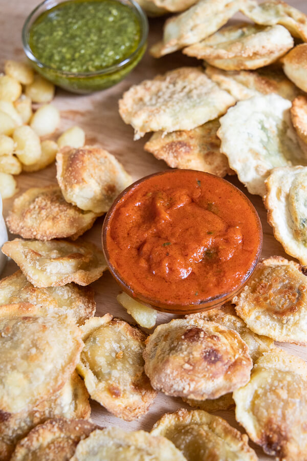 Easy air fryer pasta chips! These are our families favorite and are so easy to make. Turn it into a charcuterie board or use it as an appetizer for all to enjoy!