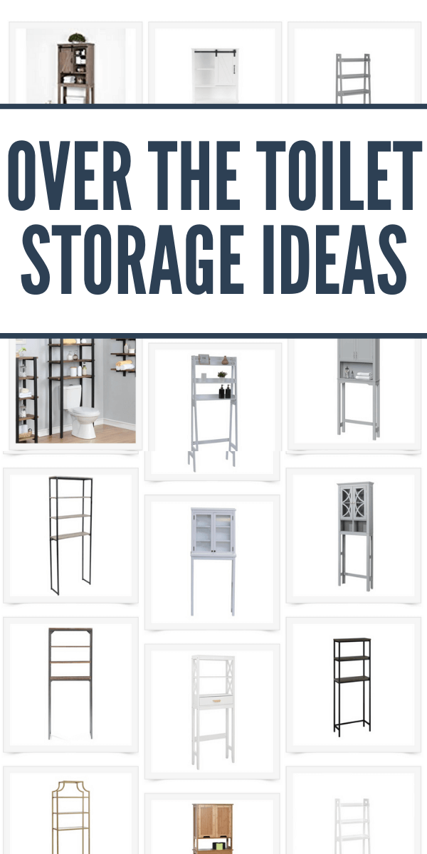 Oodles of over the toilet storage ideas perfect for your small bathroom or just to add more storage to the space.  Actionable tips that will help you choose by giving you real examples and tons of options.