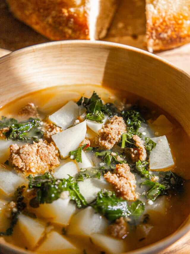 Hearty Potato, Spicy Sausage, and Kale Soup Twelve On Main