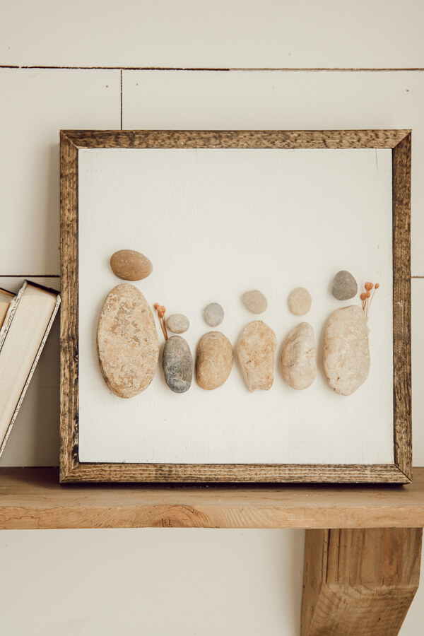 How to make adorable family rock art using pebbles and rocks from your own backyard! This is the perfect gift!