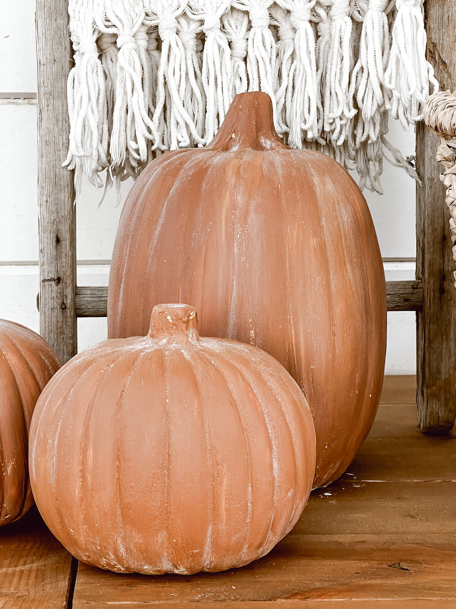 How to take dollar store pumpkins and turn them into faux terra cotta pumpkins with two different methods!!