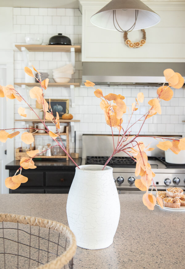 Gorgeous fall kitchen decor that is easy to add, affordable and looks amazing.  It doesn't have to cost a lot to add fall to your kitchen.