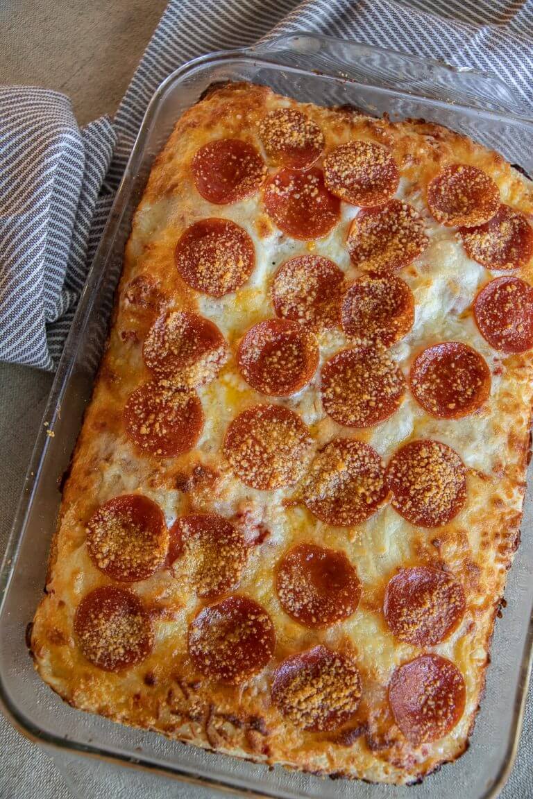 Homemade Deep Dish Focaccia Sourdough Pizza