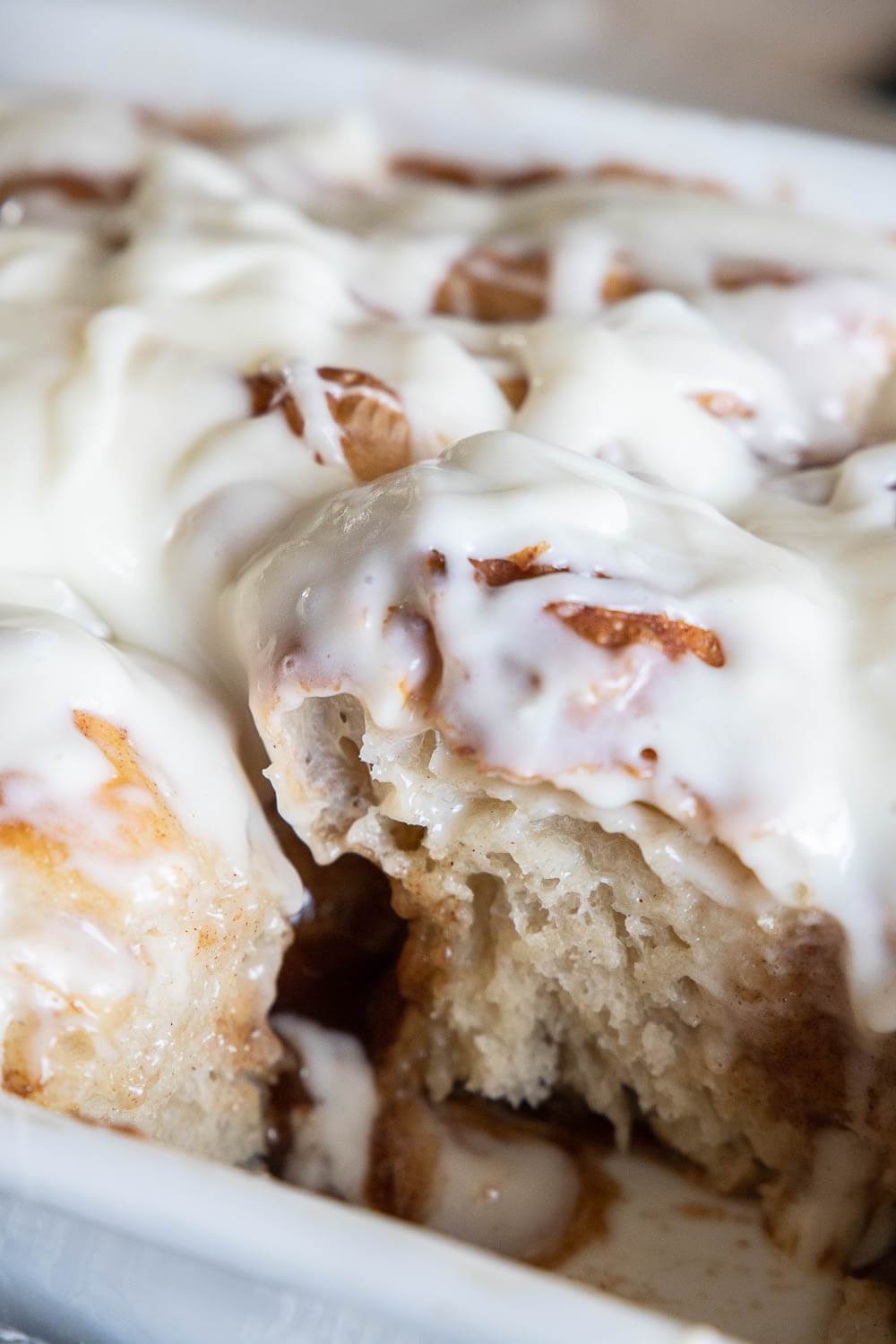 Cinnamon Sugar Focaccia Sourdough Bread with Cream Cheese Icing