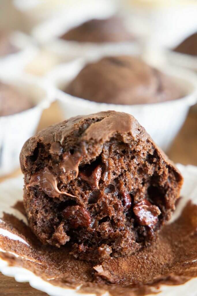 Make these easy sourdough discard chocolate muffins with chocolate chips! These are soft and tender with an amazing chocolate flavor! The hint of sourdough makes these even better! Use that sourdough discard on something delicious!