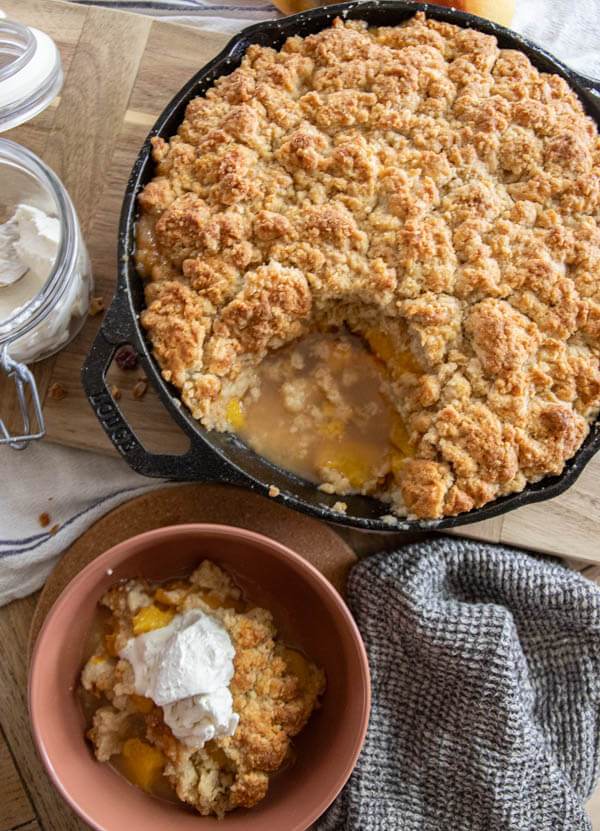 Amazing Sourdough Peach Cobbler