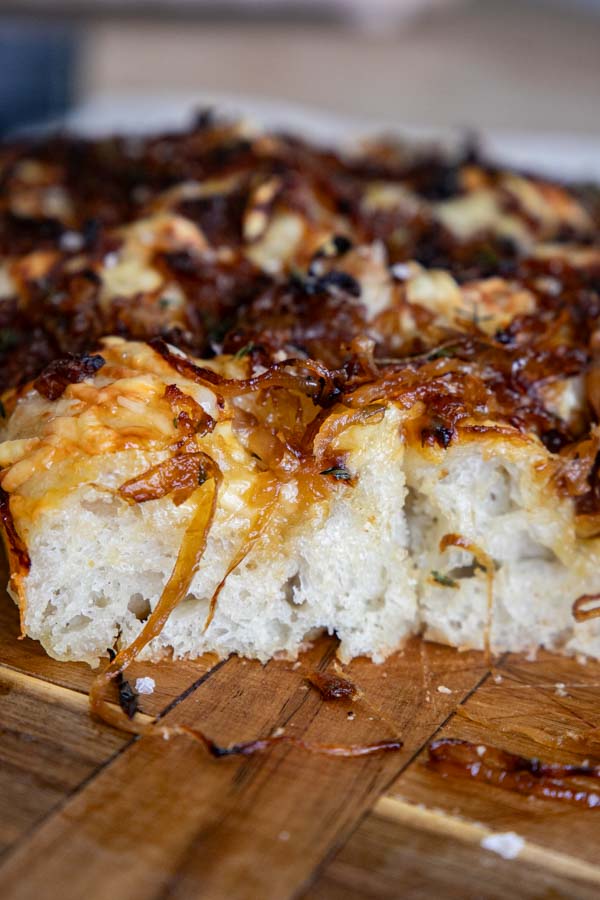 French Onion Sourdough Focaccia Bread